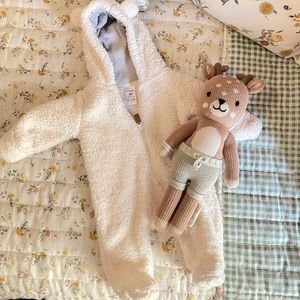 White teddy bear one piece